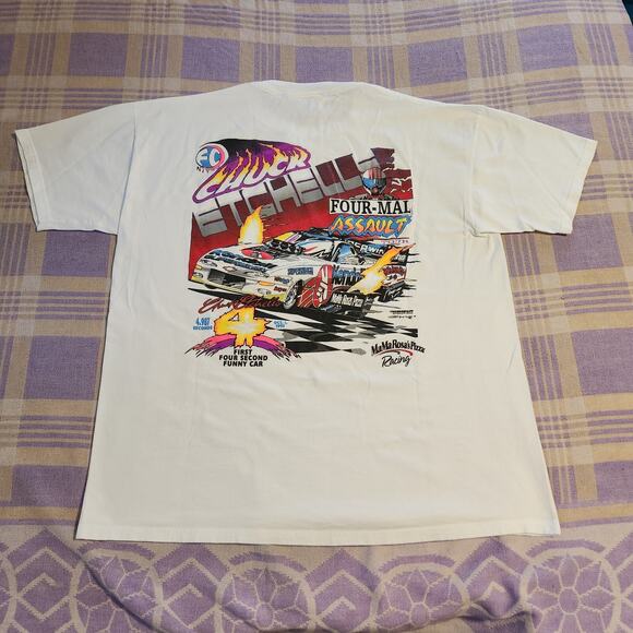 Vtg MaMa Rosas' Pizza Racing Chuck Etchells Four Second Funny Car Signed 1993 - Picture 1 of 11